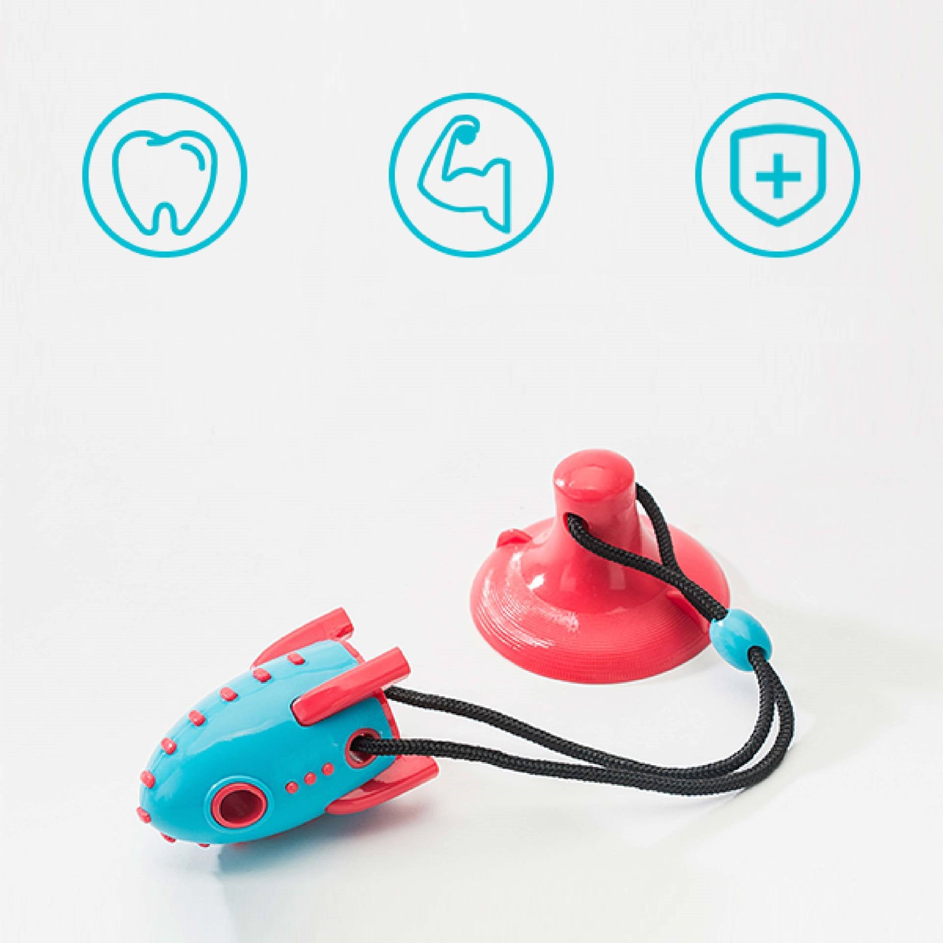 Rocket Shape Pet Food Dispensing Chew Toy Bite Resistant