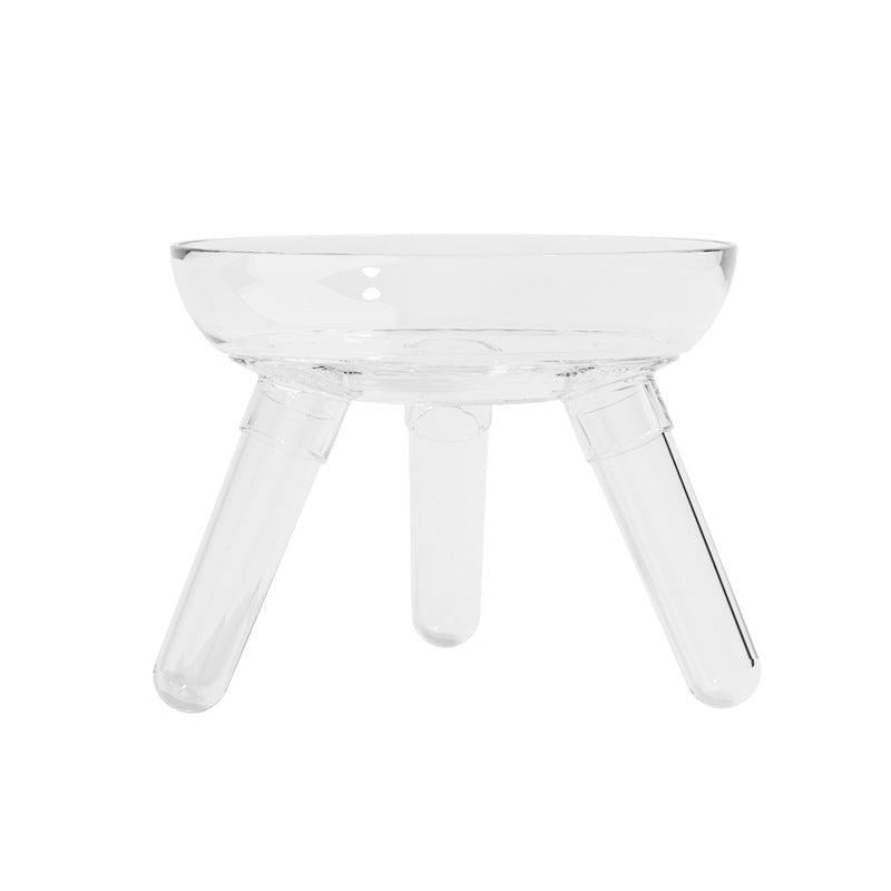 Transparent Glass Pet Feeding And Drinking Bowl Anti Knock