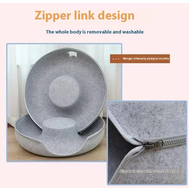 Comfortable Round Pet Bed Tunnel Cozy Resting Space