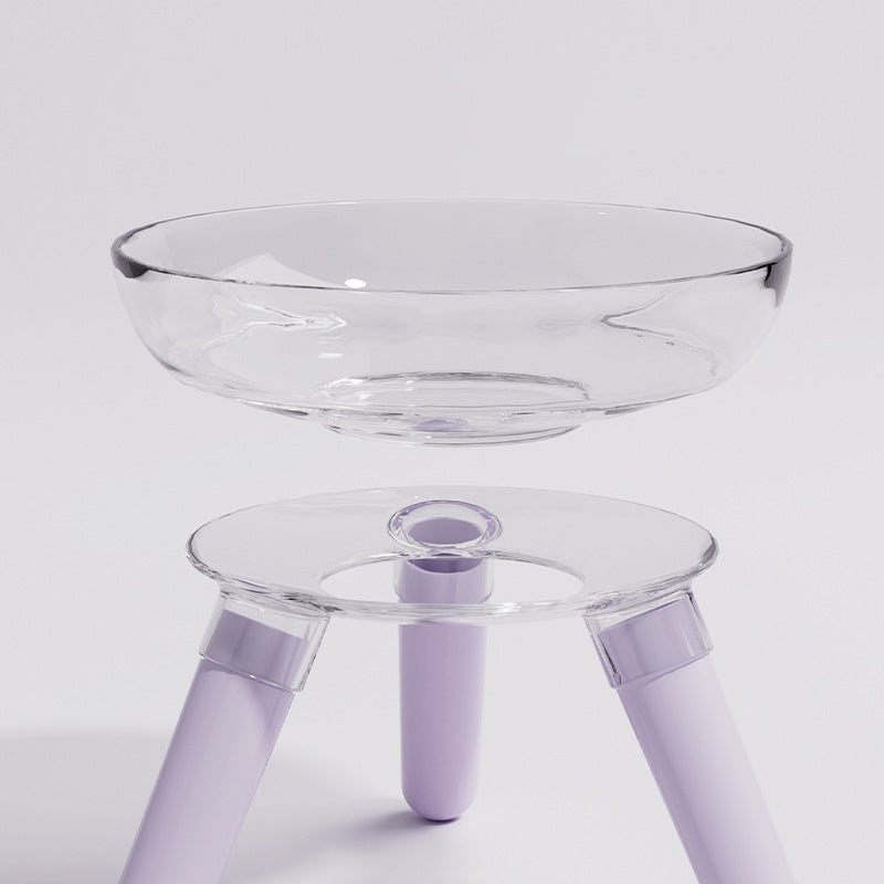 Transparent Glass Pet Feeding And Drinking Bowl Anti Knock