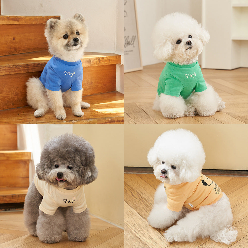Korean Style Cotton Short Sleeve Printed Pet T Shirt