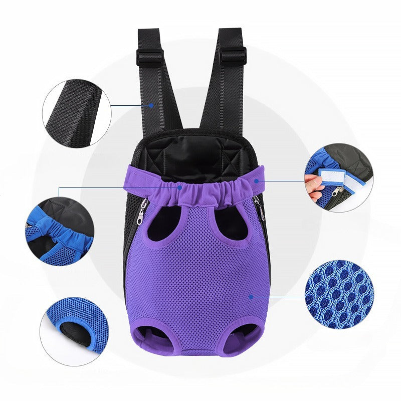 Breathable Pet Backpack Carrier Adjustable Travel Hiking Bag
