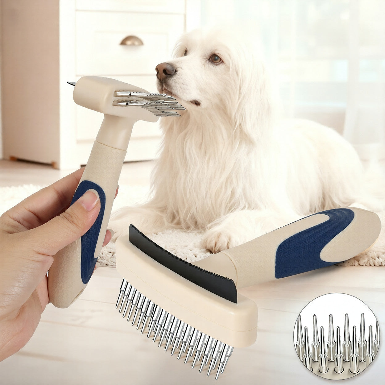 Pet Grooming Brush Detangling Loose And Dead Hair Removal Tool