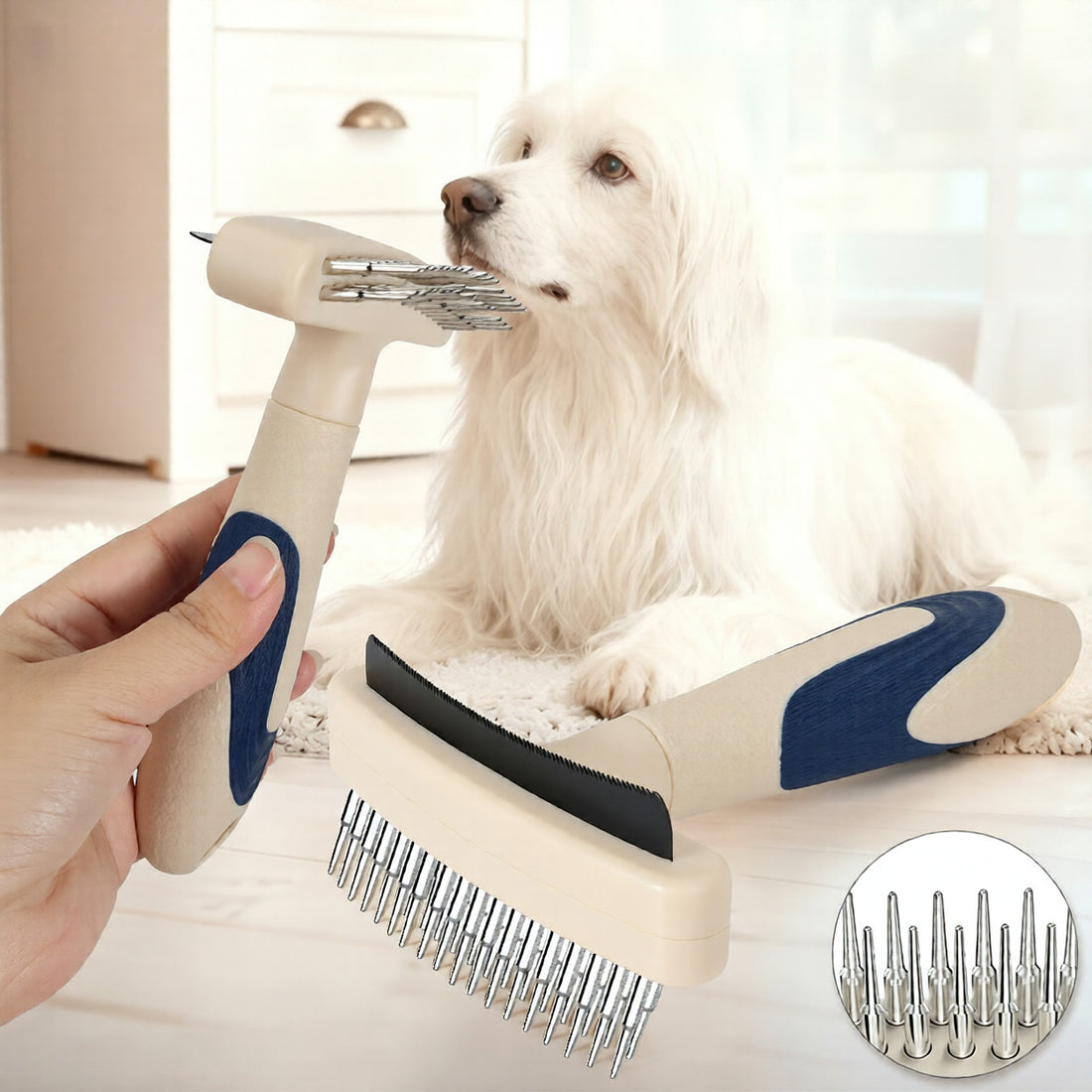Pet Grooming Brush Detangling Loose And Dead Hair Removal Tool