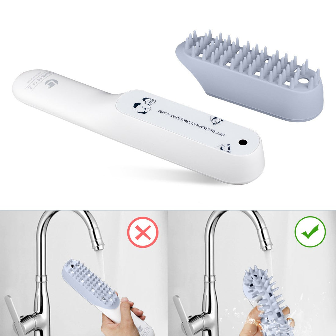 Pet Silicone Massage Grooming Brush Hair Removal Cleaning Tool