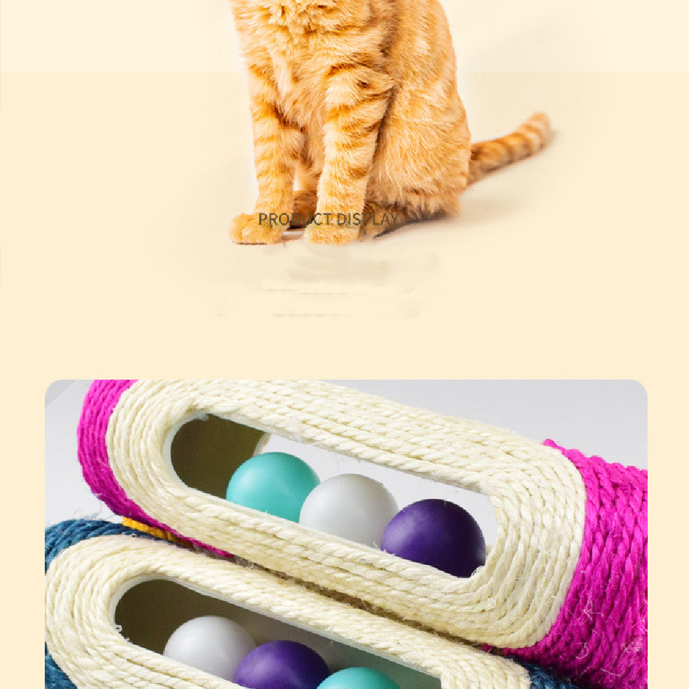 Long Sisal Drum Interactive Pet Toy Three Piece