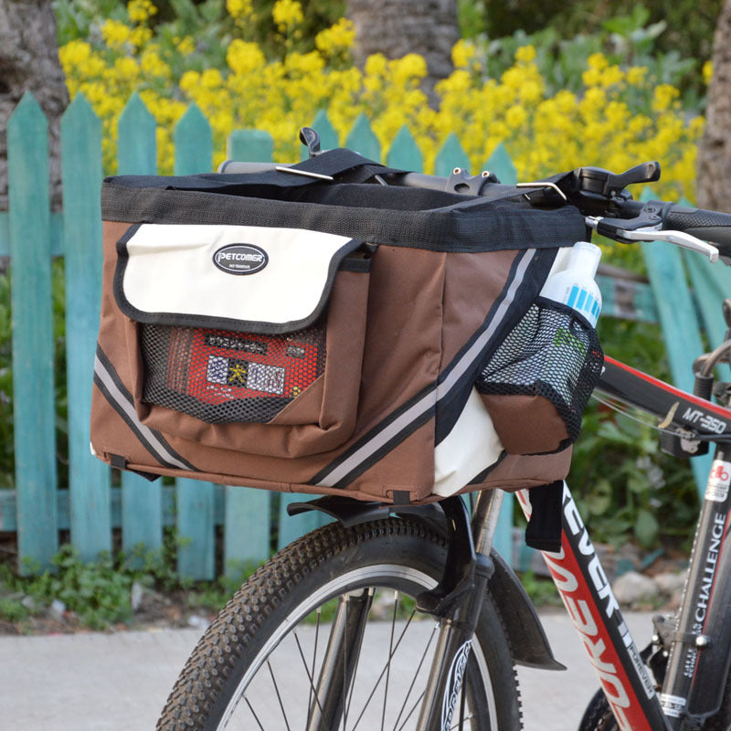 Pet Bicycle Handlebar Carrier Removable Front Basket Travel Bag