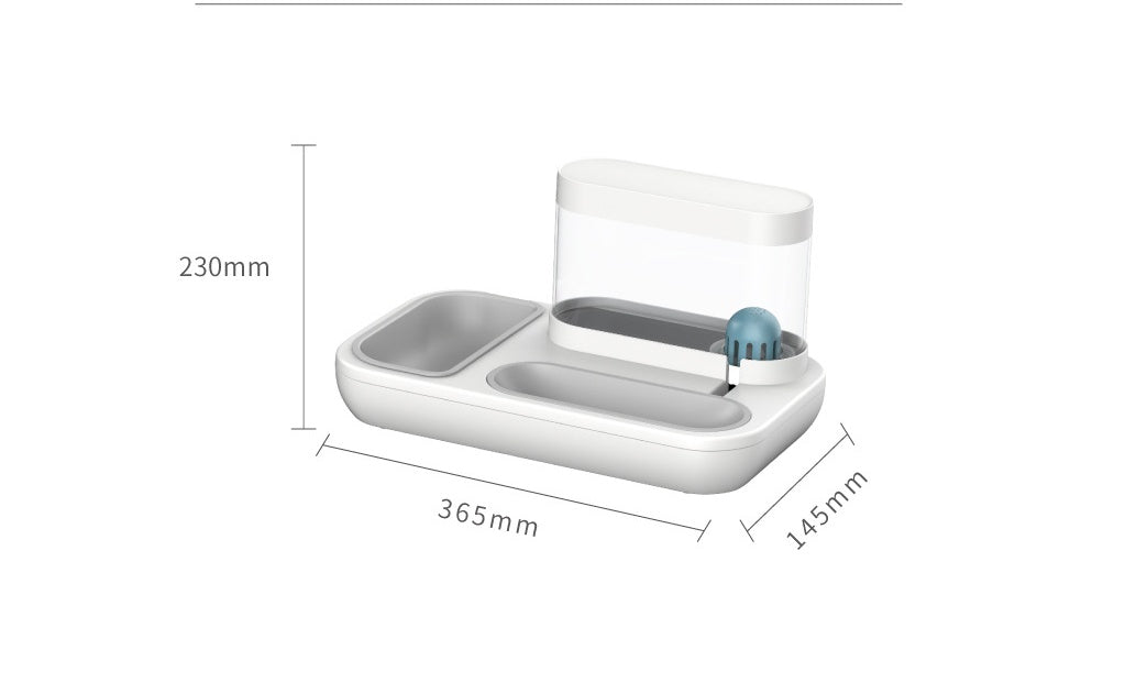 Automatic Pet Feeding Fountain Double Bowl Water Dispenser