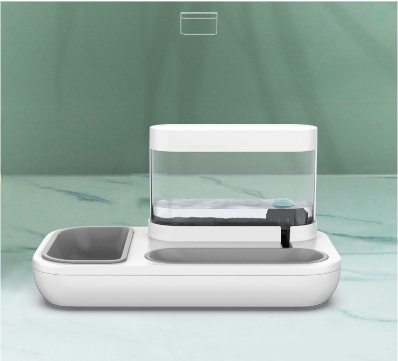 Automatic Pet Feeding Fountain Double Bowl Water Dispenser