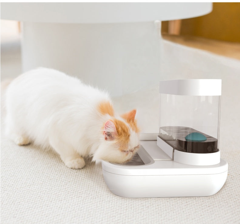 Automatic Pet Feeding Fountain Double Bowl Water Dispenser
