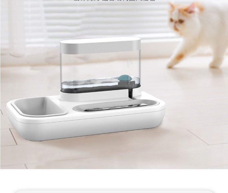 Automatic Pet Feeding Fountain Double Bowl Water Dispenser