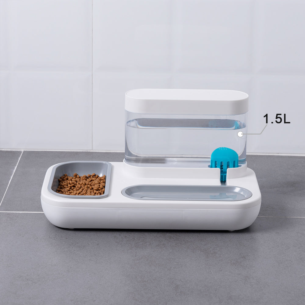 Automatic Pet Feeding Fountain Double Bowl Water Dispenser