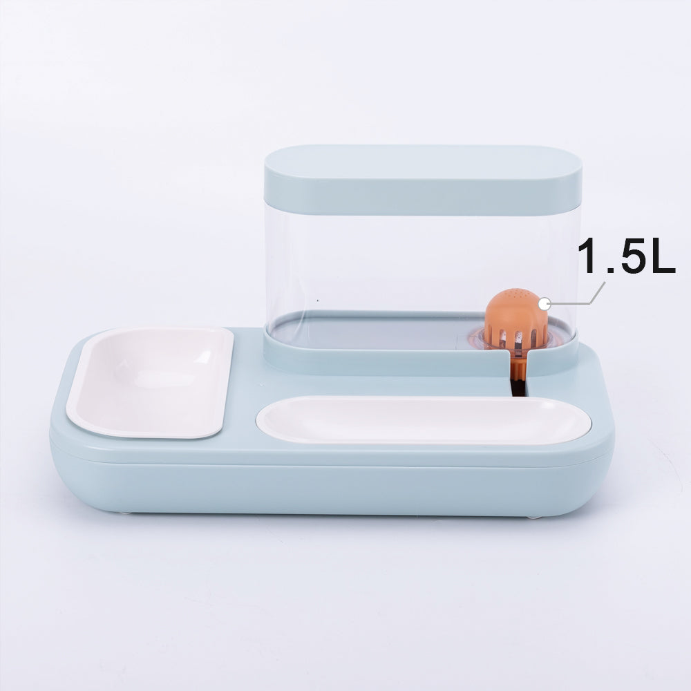 Automatic Pet Feeding Fountain Double Bowl Water Dispenser