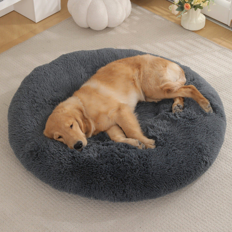 Round Plush Warm Pet Sleep Mat Bed House