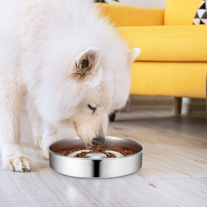 Stainless Steel Pet Slow Feeding Bowl Neck Protection