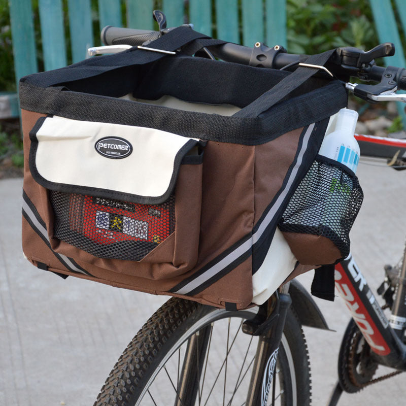 Pet Bicycle Handlebar Carrier Removable Front Basket Travel Bag