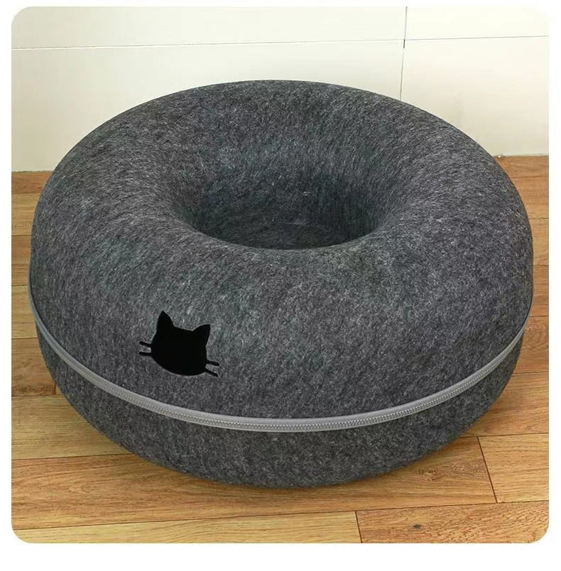 Comfortable Round Pet Bed Tunnel Cozy Resting Space