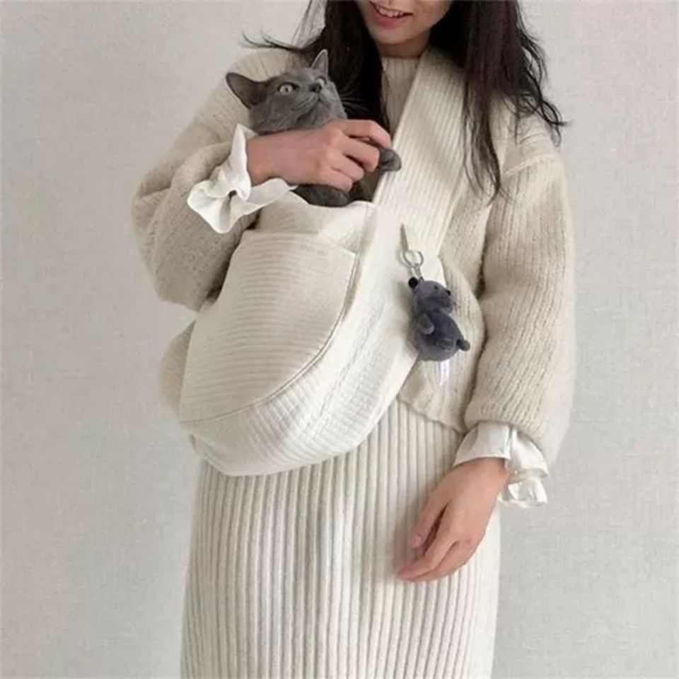 Canvas Pet Shoulder Carrier Bag Breathable Travel Tote