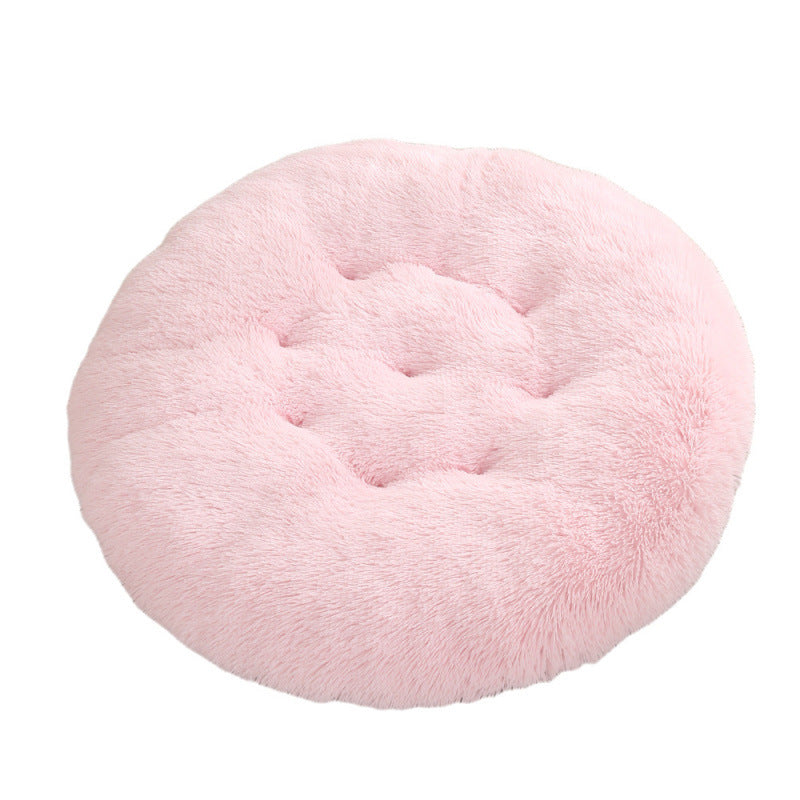 Round Plush Warm Pet Sleep Mat Bed House