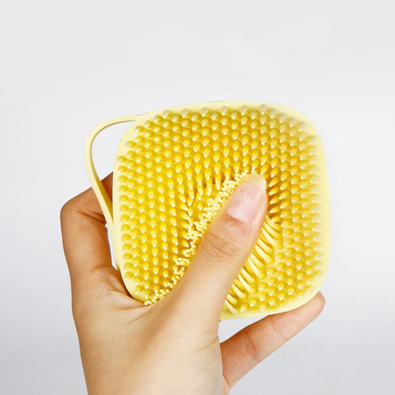 Soft Silicone Bath Brush Shampoo Dispenser Grooming Tool
