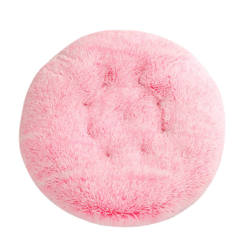 Round Plush Warm Pet Sleep Mat Bed House