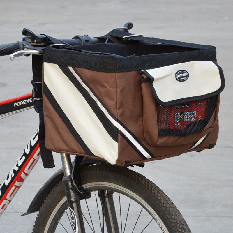 Pet Bicycle Handlebar Carrier Removable Front Basket Travel Bag