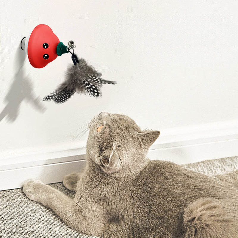 Suction Cup Retractable Pet Wand Teaser Toy For Indoor Play