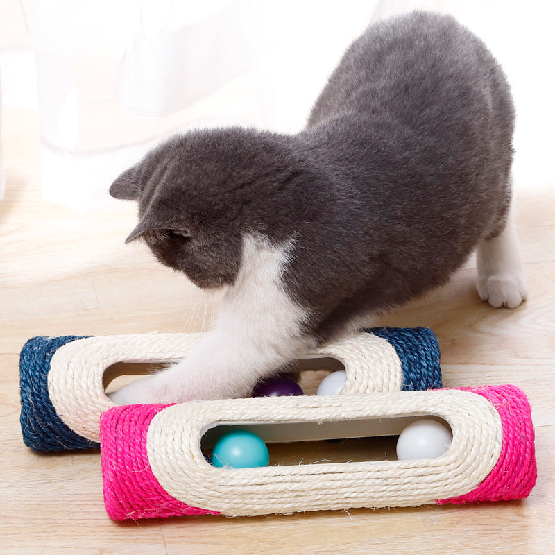 Long Sisal Drum Interactive Pet Toy Three Piece