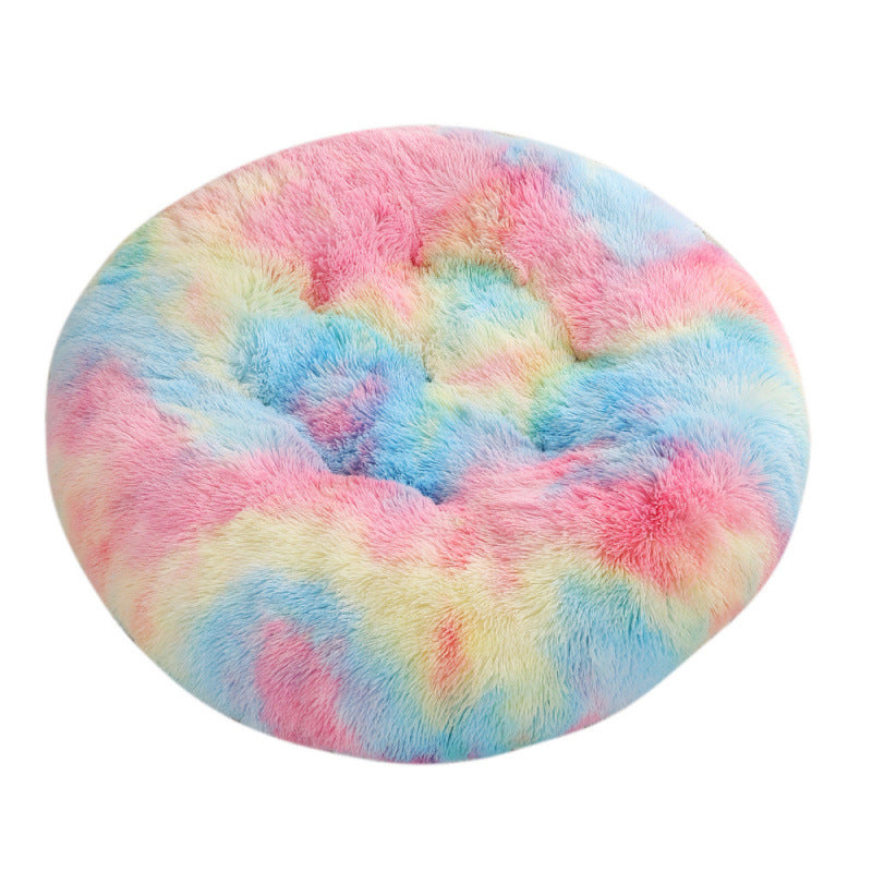Round Plush Warm Pet Sleep Mat Bed House