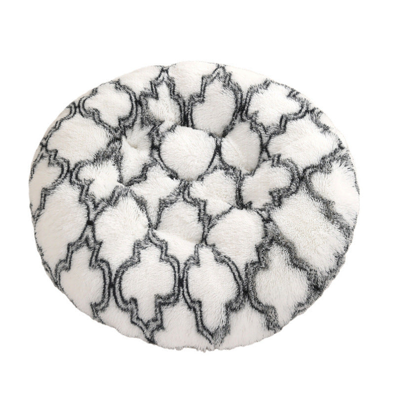 Round Plush Warm Pet Sleep Mat Bed House