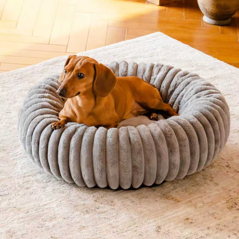 High Grammage Plush Pet Bed Round Warm Cushion Mat