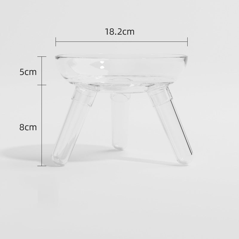 Transparent Glass Pet Feeding And Drinking Bowl Anti Knock