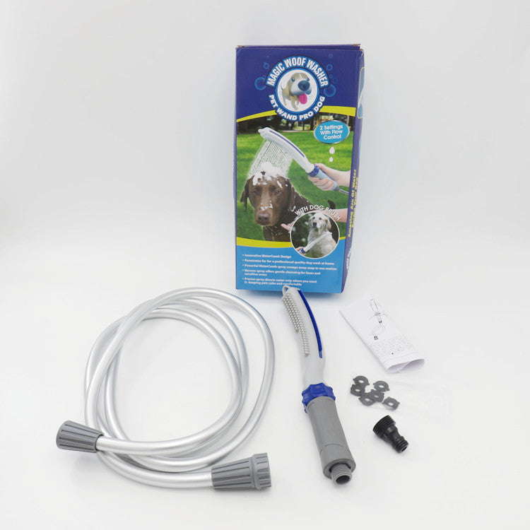 Pet Bath Shower Brush With Water Hose Grooming Tool