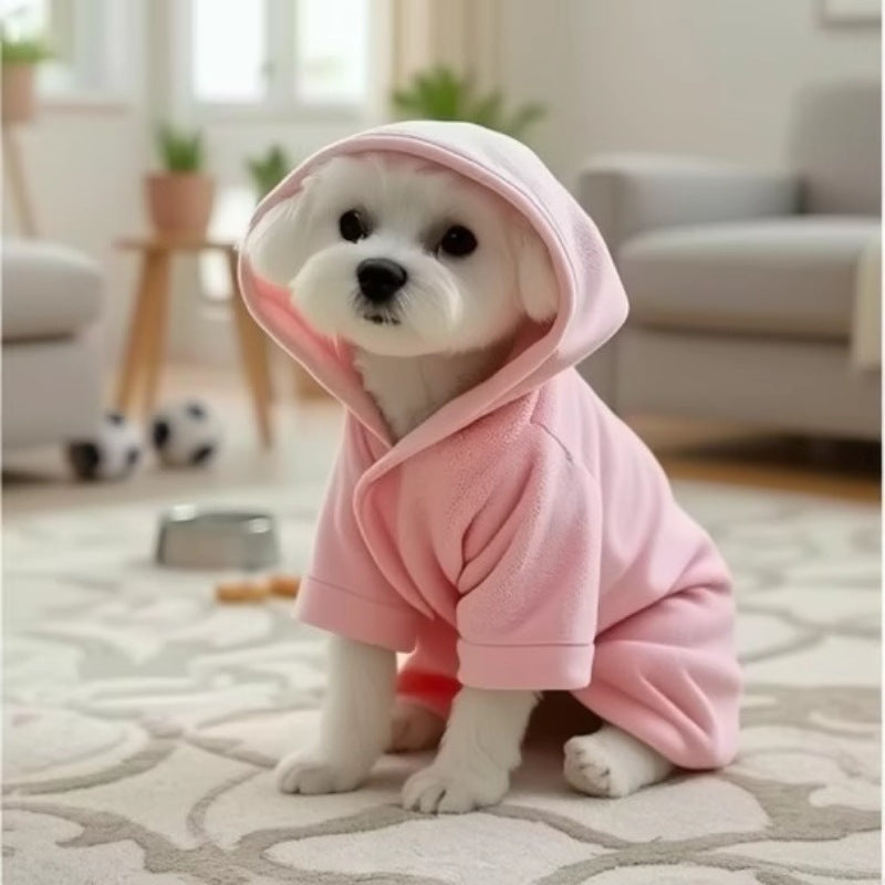 Pet Soft Thickened Coral Fleece Wearable Bathrobe Towel