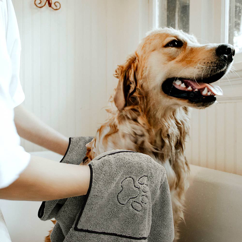 Super Absorbent Large Pet Bathrobe Towel Grooming Wear