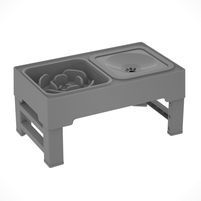 Adjustable Stainless Double Bowl Pet Elevated Feeder Stand