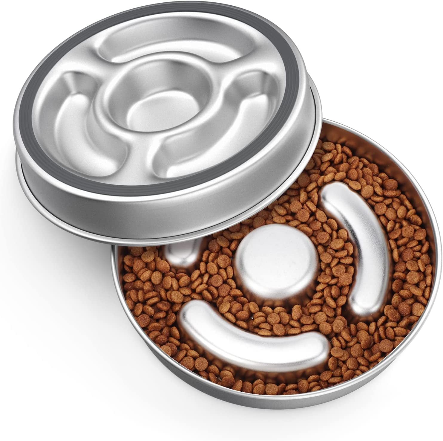 Stainless Steel Pet Slow Feeding Bowl Neck Protection