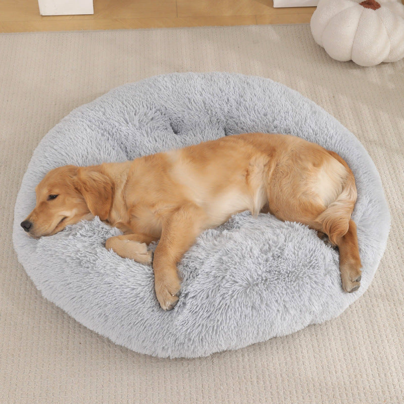Round Plush Warm Pet Sleep Mat Bed House