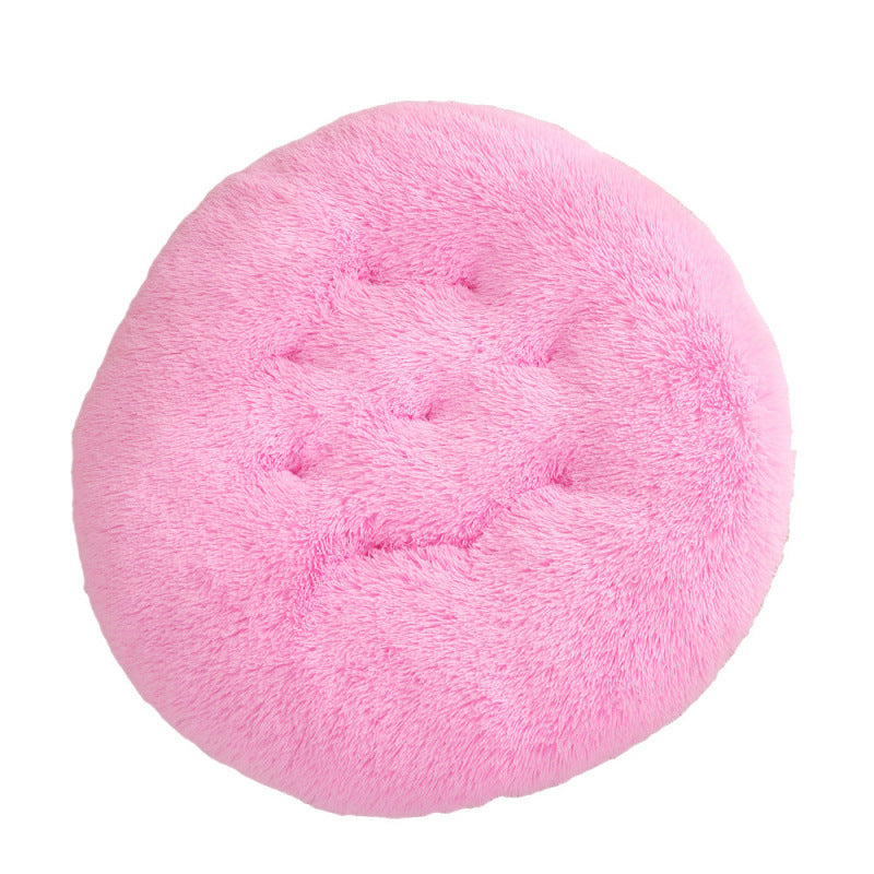 Round Plush Warm Pet Sleep Mat Bed House