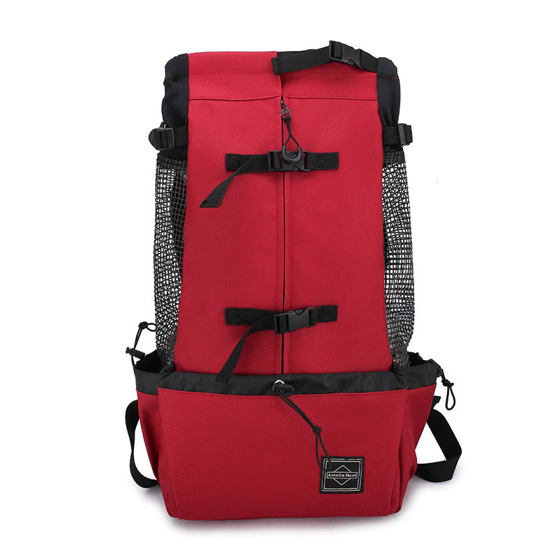 Double Shoulder Pet Backpack Carrier Travel Outdoor Bag