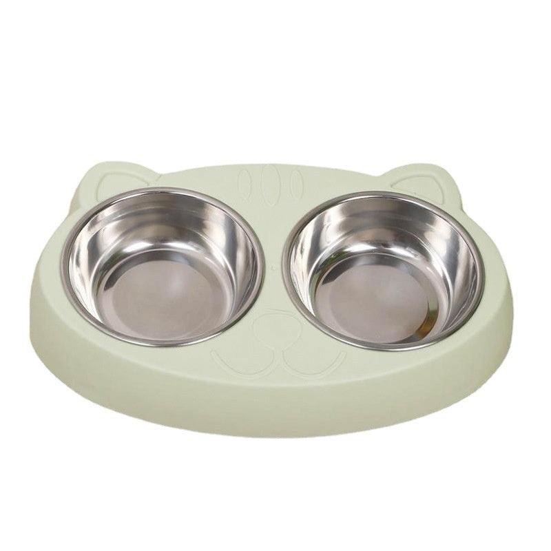 Pet Food And Water Feeding Bowl Basin Set