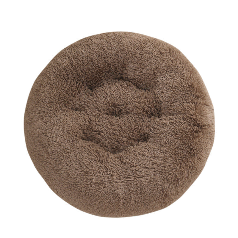 Round Plush Warm Pet Sleep Mat Bed House