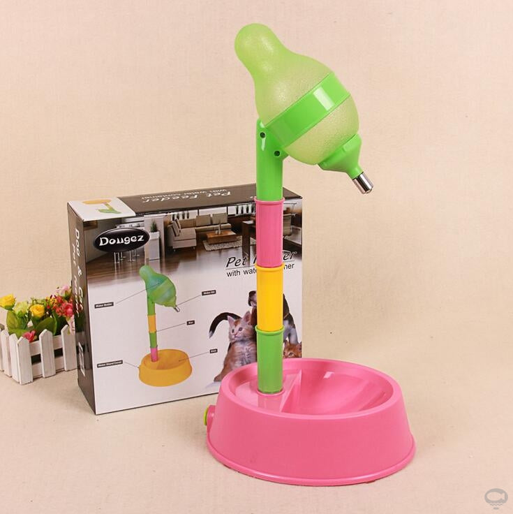 Automatic Pet Water Dispenser Adjustable Height Feeding Fountain