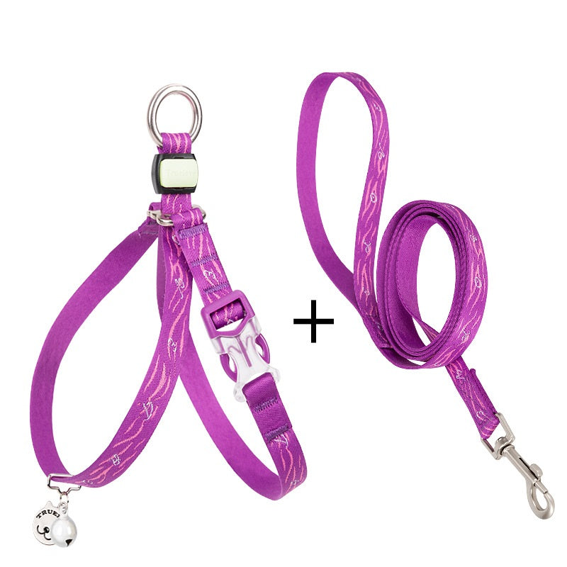 Pet Bell Vest Harness Leash Set For Walks