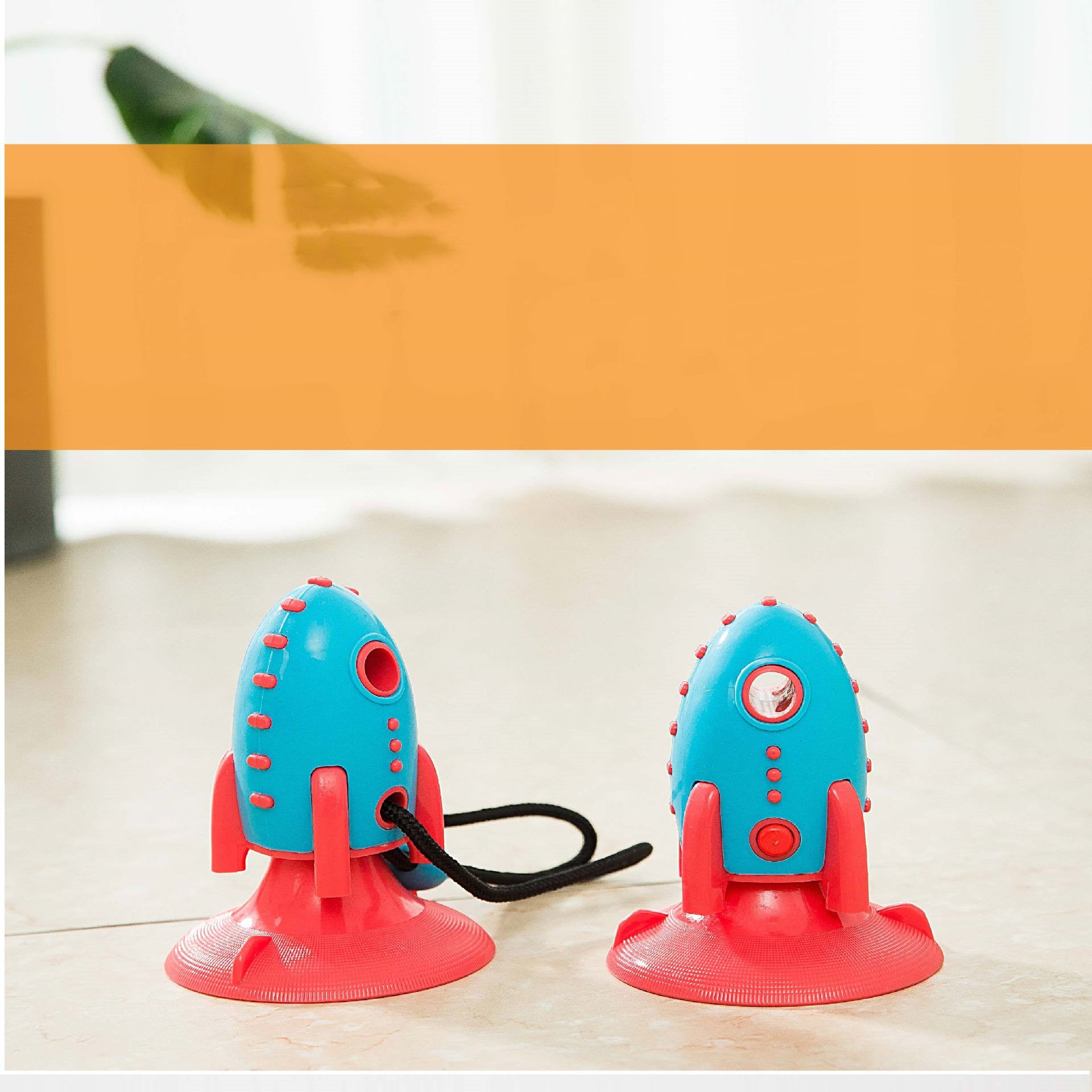 Rocket Shape Pet Food Dispensing Chew Toy Bite Resistant
