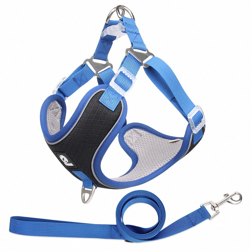 Adjustable Breathable Pet Harness With Leash For Walking