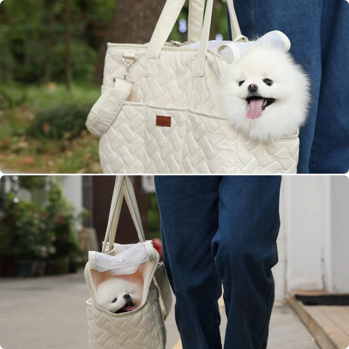 Breathable Pet Carrier Handbag Mesh Cushion Travel Tote