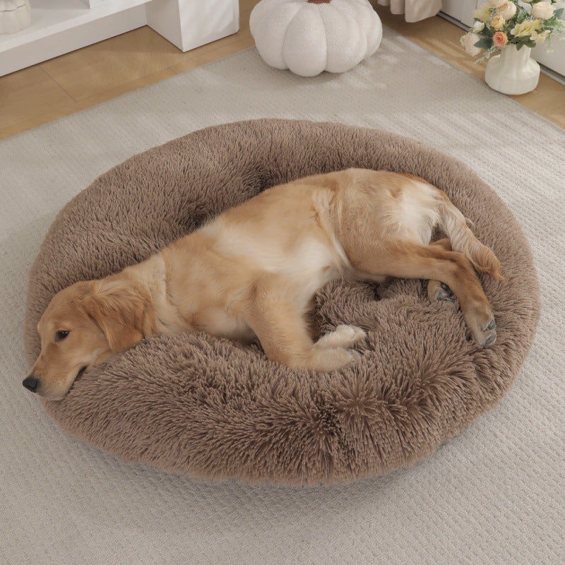 Round Plush Warm Pet Sleep Mat Bed House