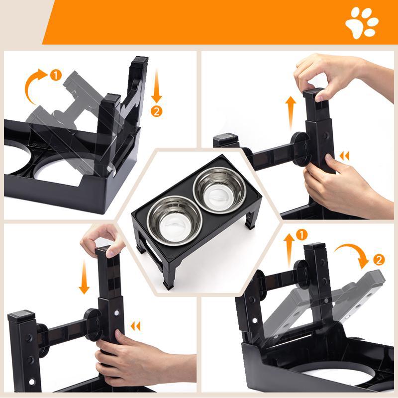 Elevated Pet Feeding Bowl Neck Protection Anti Tipping Design