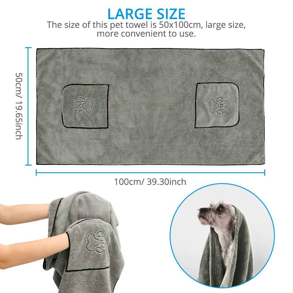 Super Absorbent Large Pet Bathrobe Towel Grooming Wear
